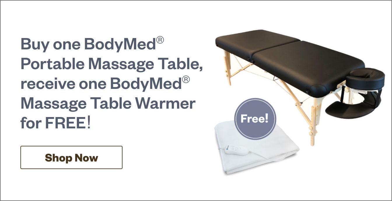 Home Page Banner Ad – Shop the BodyMed® Portable Massage Table at MeyerSPA – Shop Now