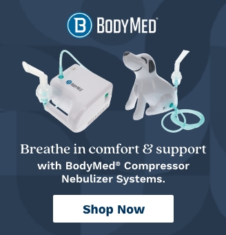 One Quarter Page Ad – Shop BodyMed Compressor Nebulizer Systems at Milliken Medical – Click to View Page