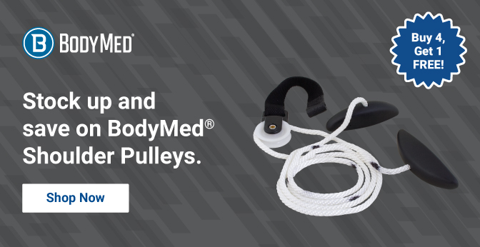 Three Quarter Page Ad – Shop and Save on BodyMed® Shoulder Pulleys at MeyerPT – Shop Now