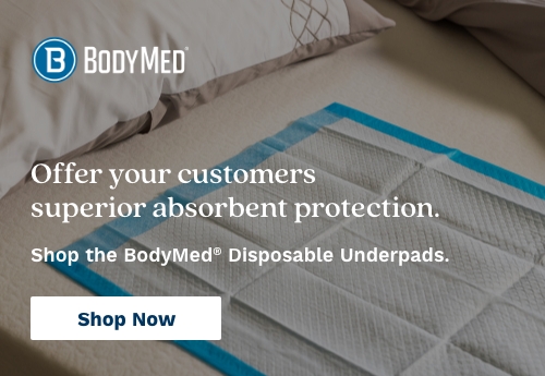 Half Page Ad – Shop BodyMed Underpads at Milliken Medical – Click to View Page