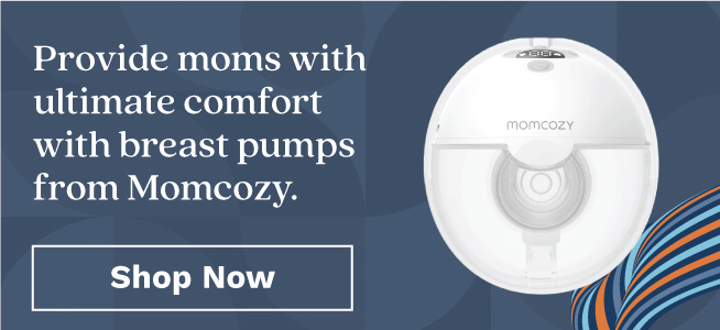Provide the ultimate comfort to every mom. Shop wearable breast pumps from Momcozy. - Click to view page