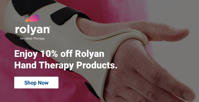 Three Quarter Page Ad – Get 10% Off Rolyan Hand Therapy Products at MeyerPT – Shop Now