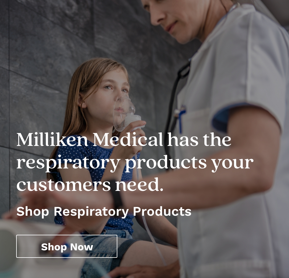 Half Page Ad – Shop Leading Respiratory Products at Milliken Medical – Learn More