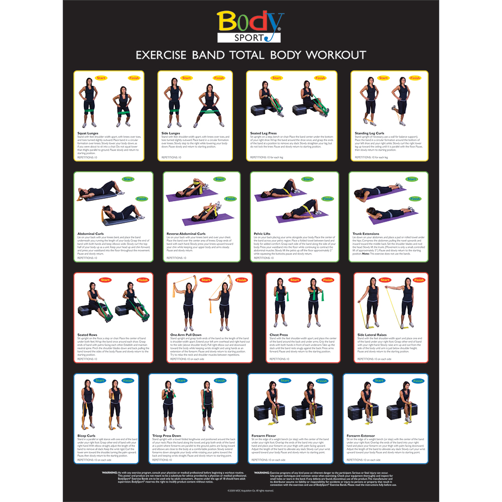 BodySport Resistance Tube & Band Exercise Chart - Click to Shop