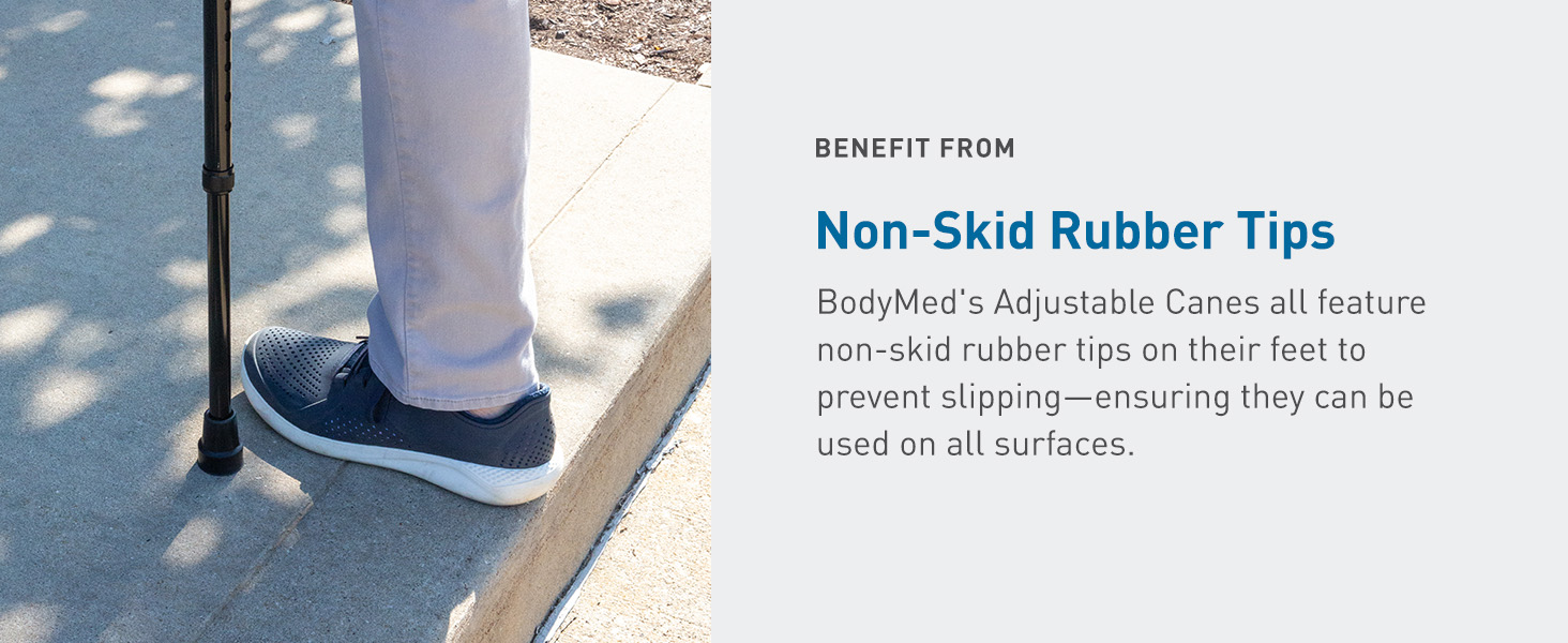BodyMed Adjustable Canes - Non-Skid Rubber Tips