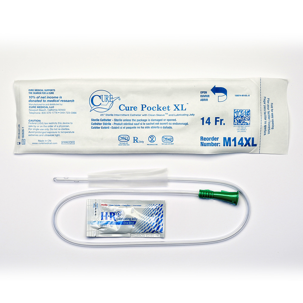 Cure Medical Products Extra Long Pocket Size Male Catheter