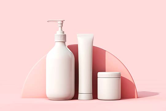 MeyerSPA Backbar - white cosmetic products against a pink background
