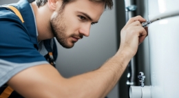 Man working on large equipment