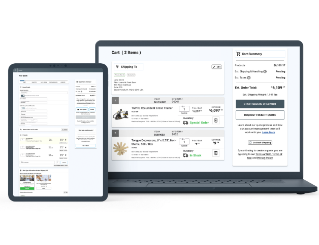 Computer devices with Oversize Equipment Tool displayed on screens
