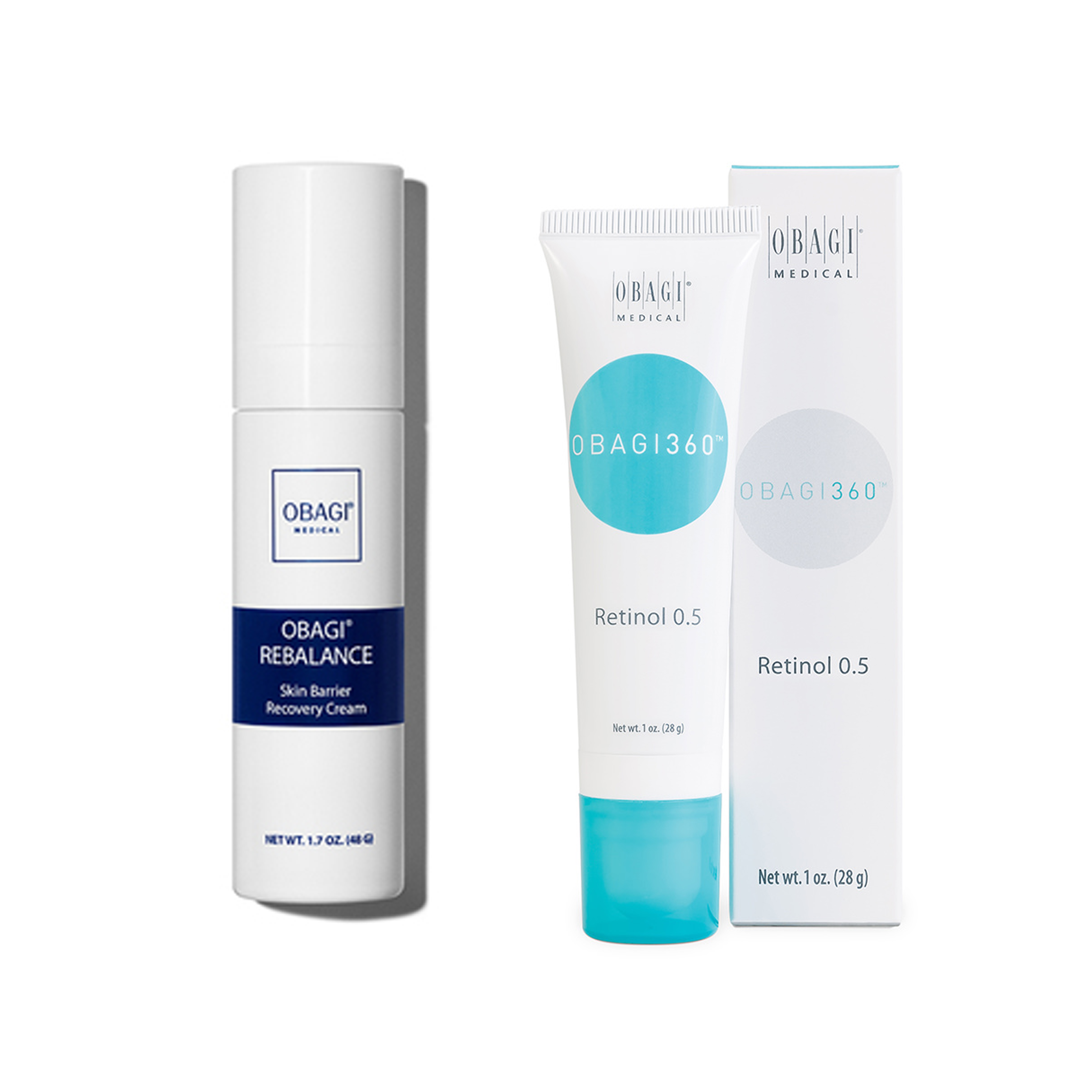 Obagi REBALANCE Skin Barrier Recovery Cream and Obagi360 Retinol 0.5%