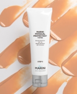 Close up of Jan Marini sunscreen product on textured background