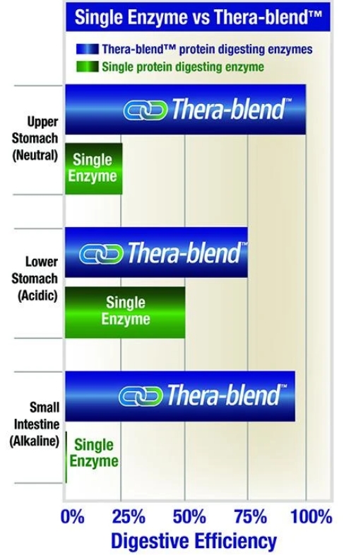 Single Enzyme versus Thera-blend™ infographic